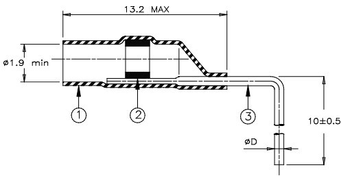 B 801 Loetmuffen rechtwinklig fuer Leiterplatten Pinpak Raytronics AG