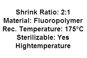 MT 1000 medical heat shrink tube semi rigid fluoropolymer heat shrinkable tube